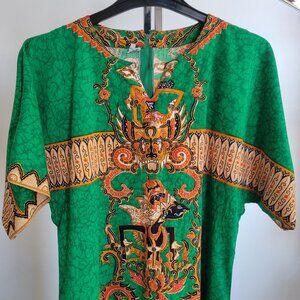 Thailand Inspired Geometric Batik Designer Kaftan (Size: Medium)
